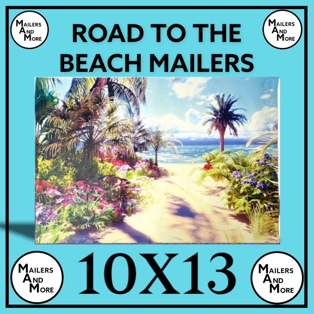 25 10X13 Poly Mailers Road to the Beach, Shipping Envelopes PRICE IS FIRM - Picture 10 of 13